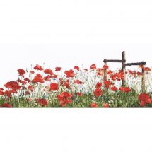 Kit point de croix - Thea Gouverneur - Coquelicots - Aïda blanche