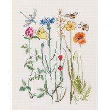 Kit broderie point de croix - Thea Gouverneur - Fleurs sauvages