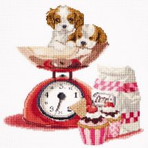 Kit point de croix - Thea Gouverneur - Petits gâteaux chiots