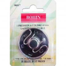 Boutons pression - Bohin - Bouton pression à coudre laiton argenté - 40 mm