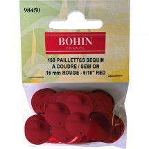 Perles et sequins - Bohin - Paillettes sequin 15 mm - Rouge