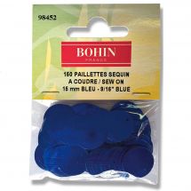 Perles et sequins - Bohin - Paillettes sequin 15 mm - Bleu