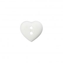 Boutons 2 trous - Union Knopf by Prym - Lot de 4 boutons polyester - 12 mm coeur blanc