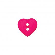 Boutons 2 trous - Union Knopf by Prym - Lot de 4 boutons polyester - 12 mm coeur rose