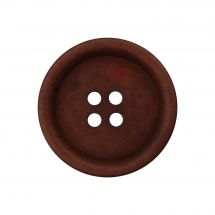 Boutons 4 trous - Union Knopf by Prym - Lot de 4 boutons corozo - 15 mm marron foncé