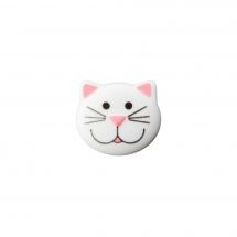 Boutons à queue - Union Knopf by Prym - Lot de 2 boutons  - 20 mm chat blanc