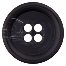Boutons 4 trous - Union Knopf by Prym - Lot de 3 boutons polyester - 18 mm noir marbré