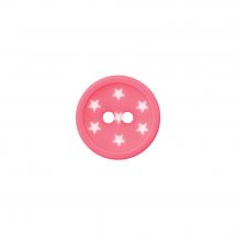Boutons 2 trous - Union Knopf by Prym - Lot de 3 boutons - 12 mm rose étoiles blanches