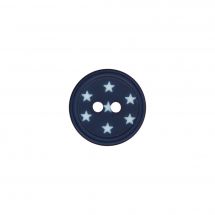 Boutons 2 trous - Union Knopf by Prym - Lot de 3 boutons - 12 mm bleu marine étoiles blanches
