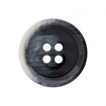 Boutons 4 trous - Union Knopf by Prym - Lot de 4 boutons polyester - 15 mm gris foncé marbré