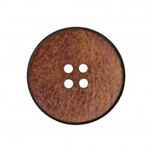 Boutons 4 trous - Union Knopf by Prym - Lot de 4 boutons en cuir - 12 mm brun moyen