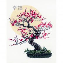 Kit broderie point de croix - Riolis - Bonsai Sakura, le bien être