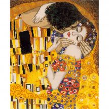 Kit broderie point de croix avec perles - Riolis - Le baiser d'après Klimt