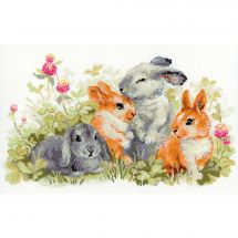 Kit point de croix - Riolis - Famille lapins