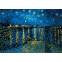 Kit broderie point de croix - Riolis - Nuit étoilée sur le Rhône - Van Gogh