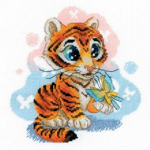 Kit point de croix - Riolis - Curieux petit tigre