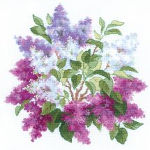 Kit broderie point de croix - Riolis - Fleurs de lilas