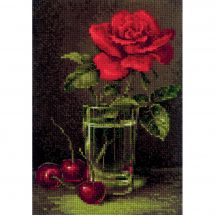 Kit broderie point de croix - Riolis - Roses et cerises douces