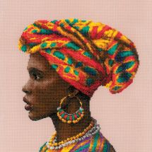 Kit broderie point de croix - Riolis - Femme africaine