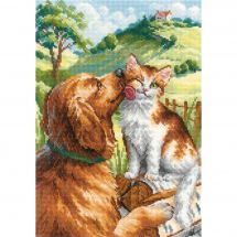 Kit broderie point de croix - Riolis - Petits chat et chien