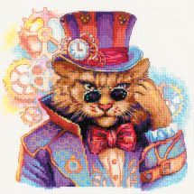 Kit broderie point de croix - Riolis - Chat Steampunk