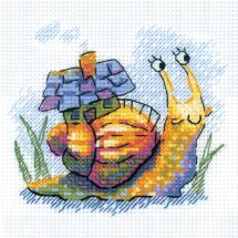 Kit broderie point de croix - Riolis - Petit escargot
