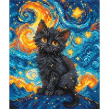 Kit broderie point de croix - Riolis - Chat étoilé