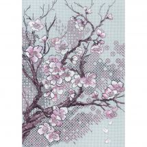Kit broderie point de croix - Riolis - Fleur de prunier