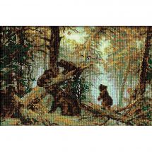 Kit broderie point de croix - Riolis - Matin dans une forêt de pins  