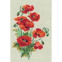 Kit broderie point de croix - Riolis - Coquelicots sauvages