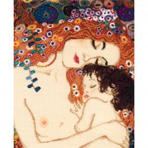 Kit broderie point de croix - Riolis - Amour Maternel d'après Klimt