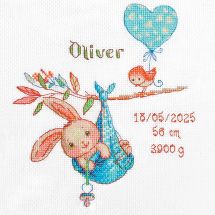 Kit broderie point de croix - Aine - Broderie de naissance pour garçon