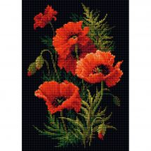 Kit de broderie Diamant - Riolis - Coquelicots