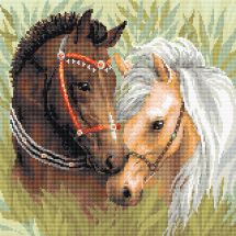 Kit de broderie Diamant - Riolis - Couple de chevaux