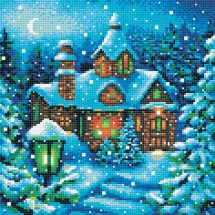 Kit de broderie Diamant - Riolis - Neige sur la forêt