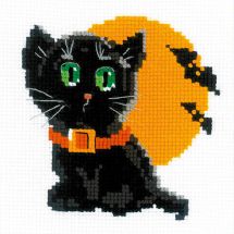 Kit broderie point de croix - Riolis - Chat noir