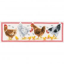 Kit broderie point de croix - Vervaco - Poulets