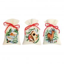 Kit de sachet senteur à broder - Vervaco - 3 sachets senteur - Noël