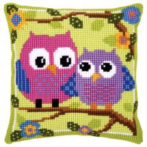 Kit de coussin gros trous - Vervaco - Chouettes sur une branche