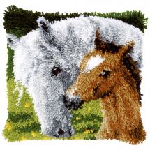 Kit de coussin point noué - Vervaco - Jument avec poulain