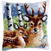 Kit de coussin gros trous - Vervaco - Famille de cerfs