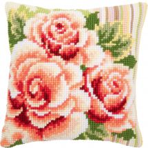 Kit de coussin gros trous - Vervaco - Roses roses I