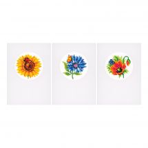 Kit de carte à broder  - Vervaco - Fleurs d'été