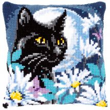 Kit de coussin gros trous - Vervaco - Chat dans la nuit