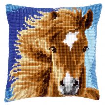 Kit de coussin gros trous - Vervaco - Cheval brun