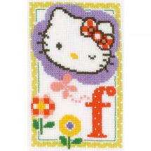 Kit broderie point de croix - Vervaco - Hello Kitty lettre f