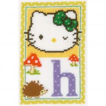Kit broderie point de croix - Vervaco - Hello kitty lettre h