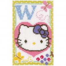 Kit broderie point de croix - Vervaco - Hello kitty lettre w