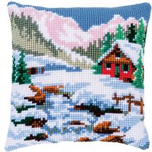 Kit de coussin gros trous - Vervaco - Paysage d'hiver