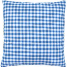 Dos de coussin - Vervaco - Vichy bleu et blanc